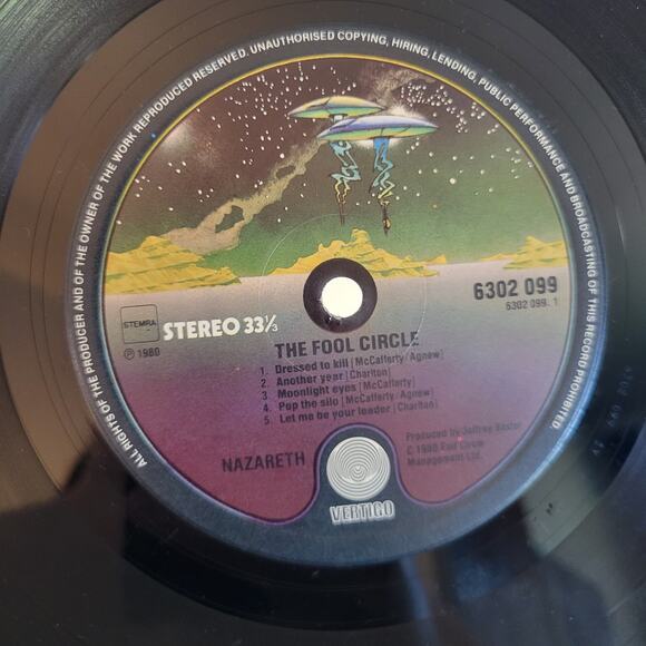 Nazareth – The Fool Circle LP – 6302 099 A&M 1981 – VG+ Sleeve – Classic Rock - Picture 9 of 11